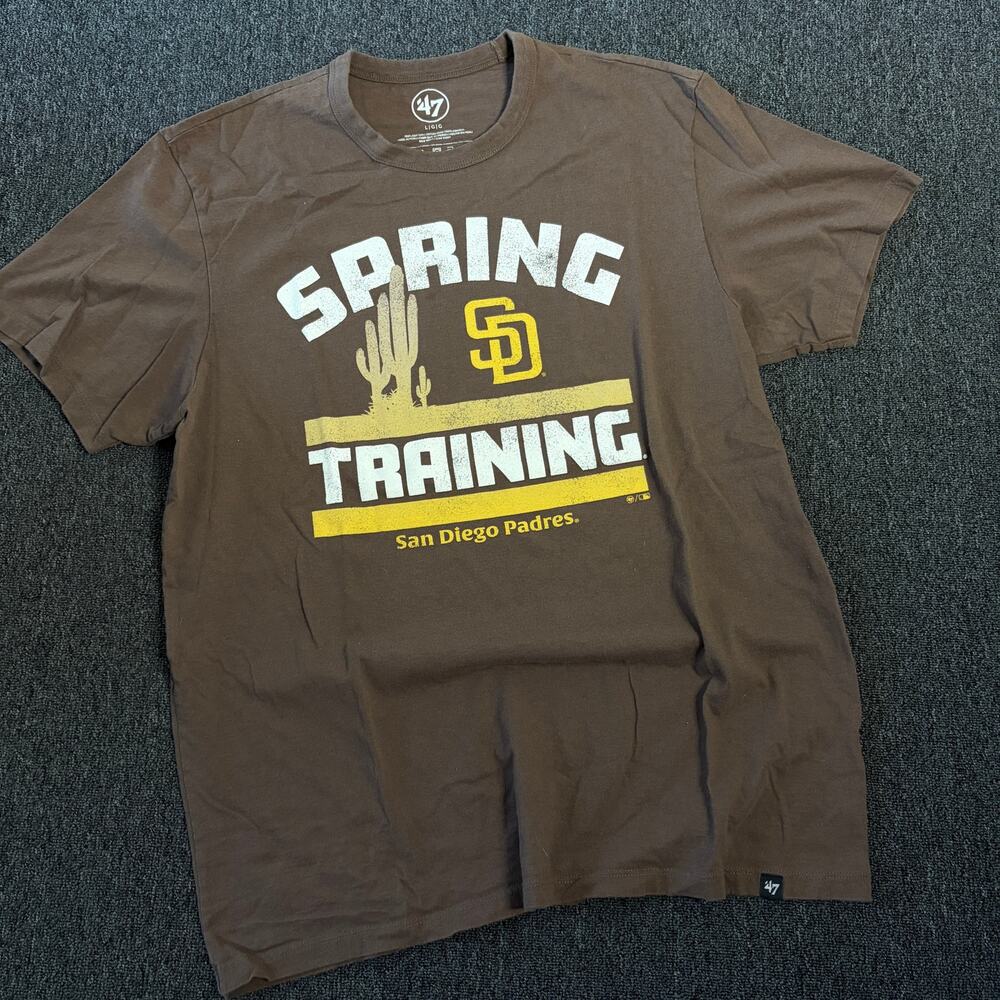 Vintage Y2k San Diego Padres Spring Training Mlb Baseball Brown Graphic Tee L